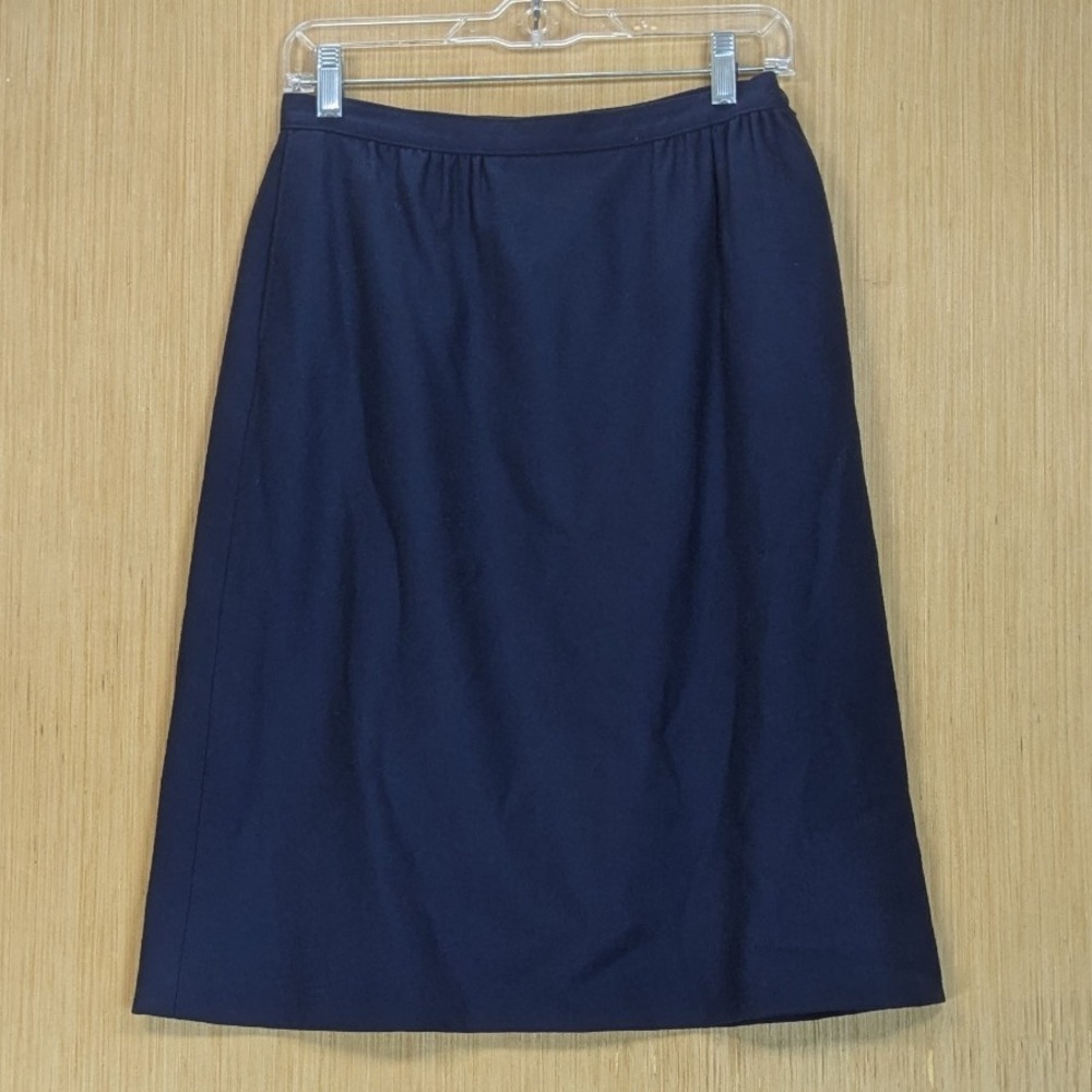 Vintage Pendleton Wool Skirt Navy Blue Midi Old Money Preppy Fall Women's XS